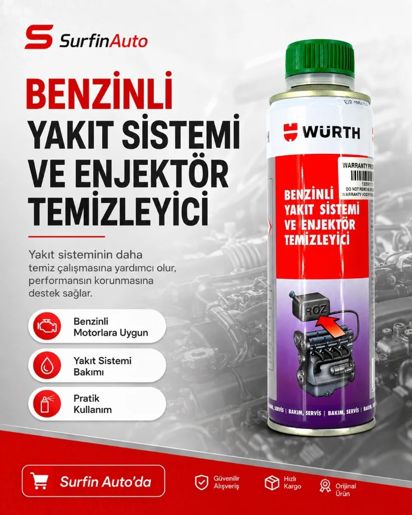 Würth benzinli yakıt sistemi ve enjektör temizleyici 300 ml