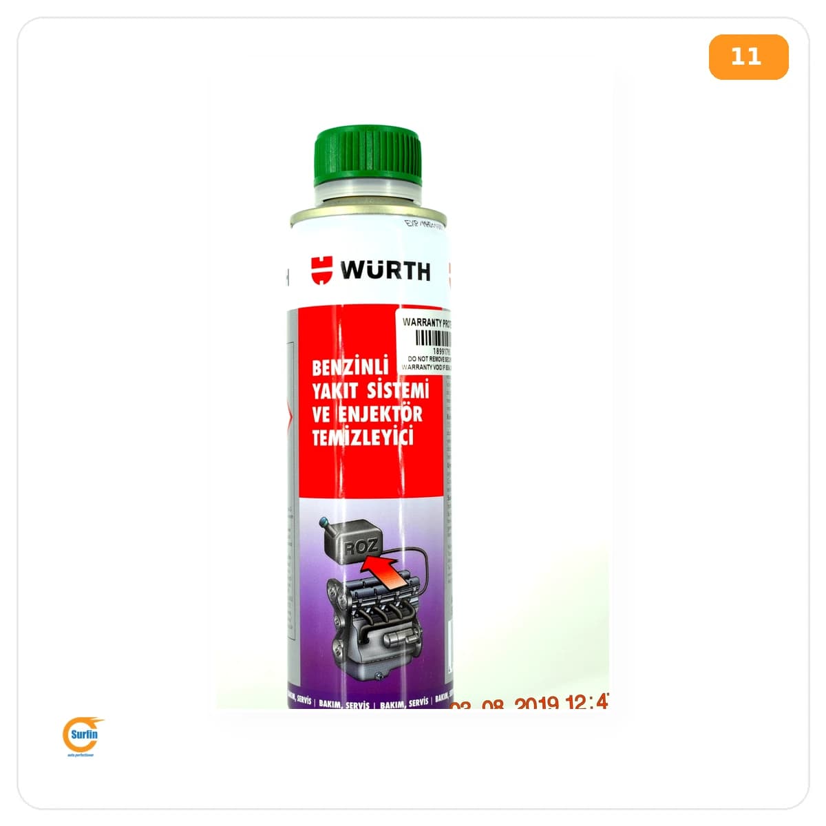 Würth benzinli yakıt sistemi ve enjektör temizleyici