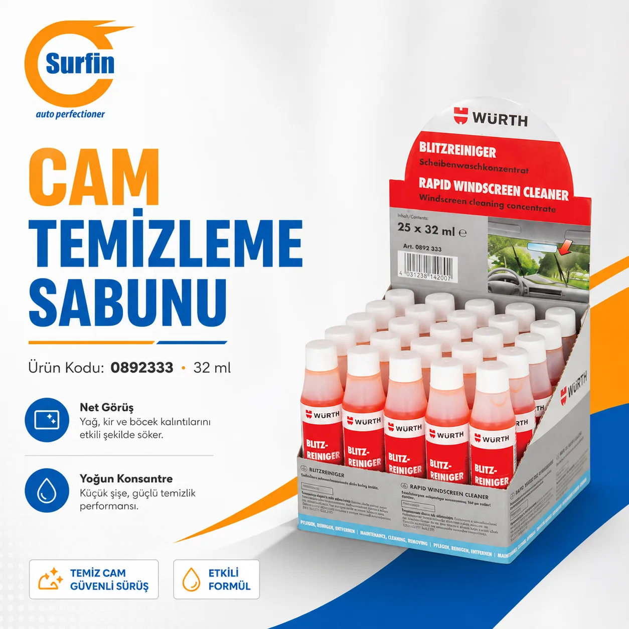 Würth Cam Temizleme Sabunu 32 ml ürün görseli