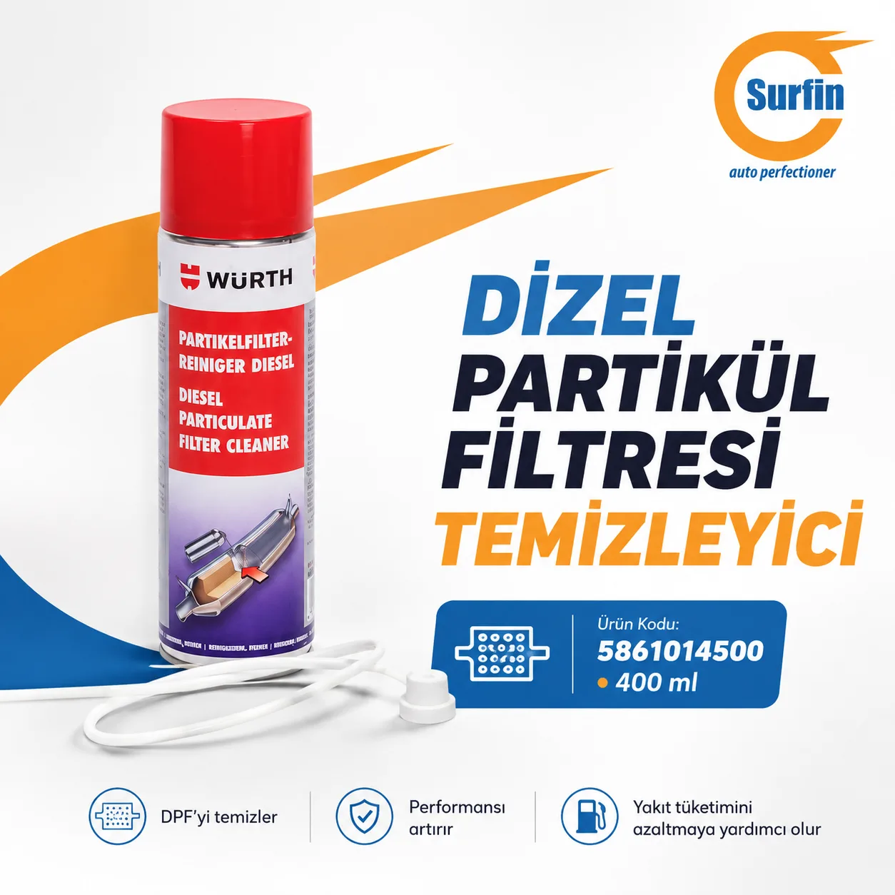 Würth Dizel Partikül Filtresi Temizleyici 400 ml ürün görseli