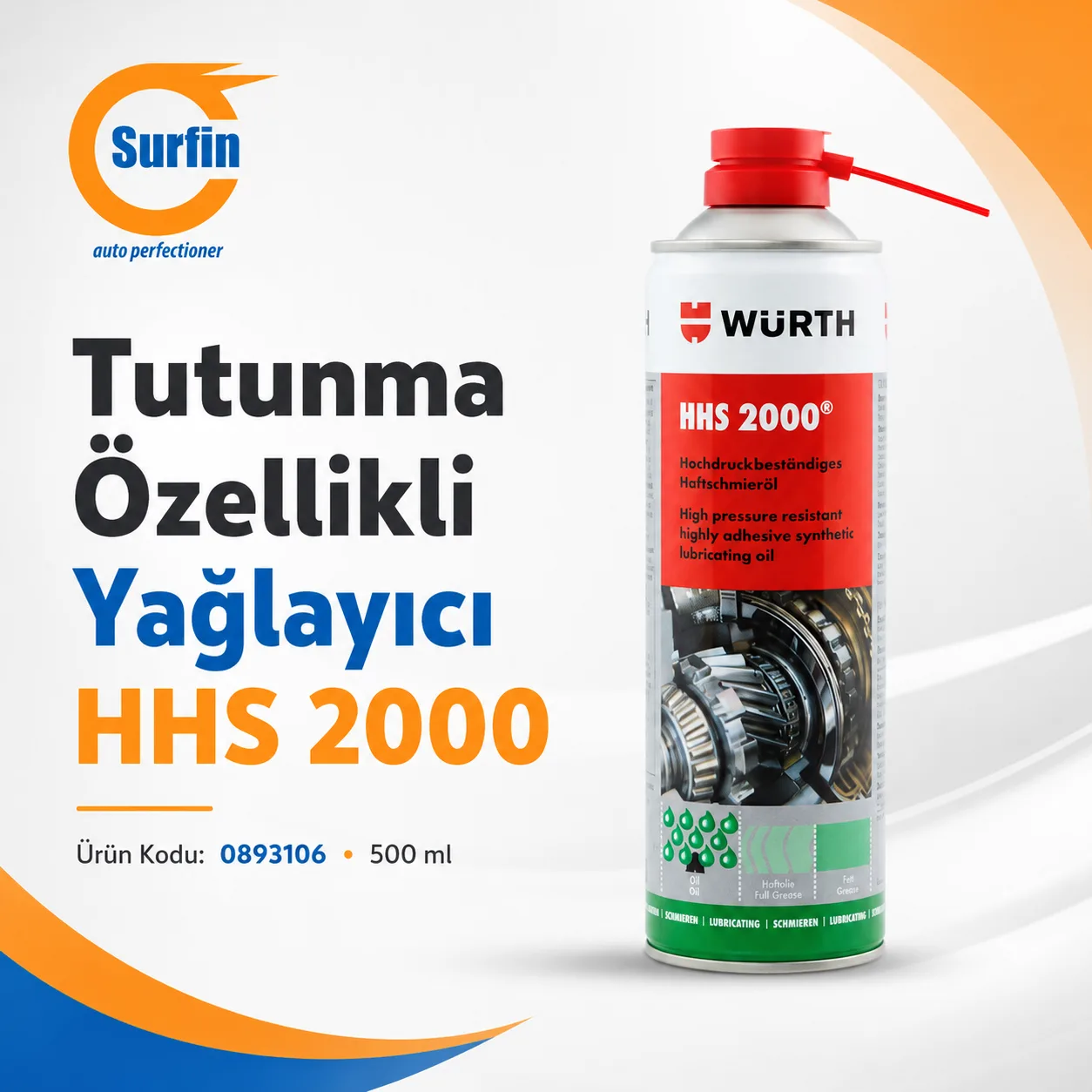 Würth HHS 2000 Tutunma Özellikli Yağlayıcı 500 ml ürün görseli