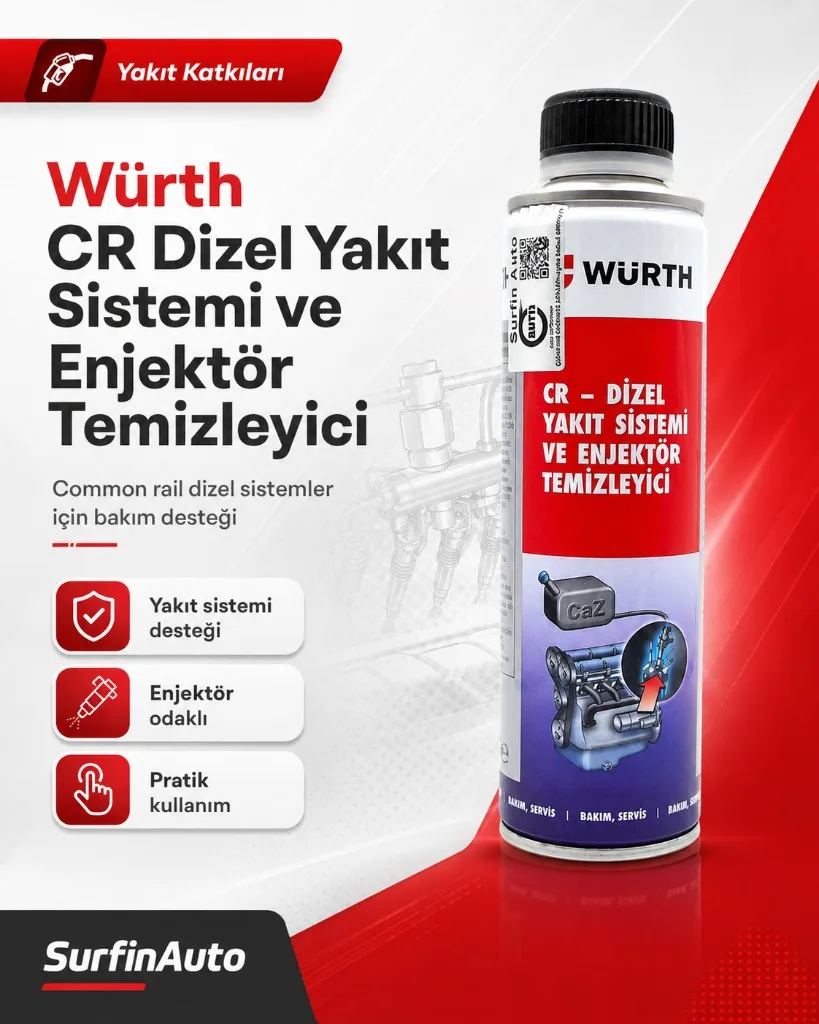 Würth CR Dizel Yakıt Sistemi ve Enjektör Temizleyici 300 ml